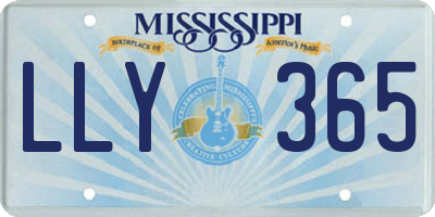 MS license plate LLY365
