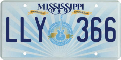 MS license plate LLY366