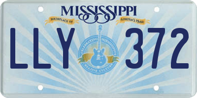 MS license plate LLY372