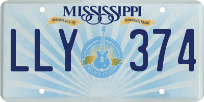 MS license plate LLY374