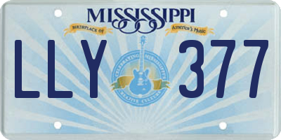 MS license plate LLY377