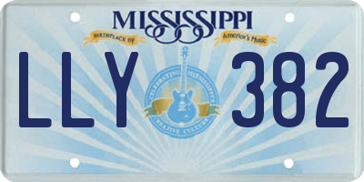 MS license plate LLY382