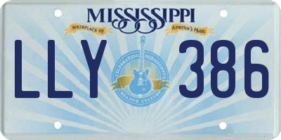 MS license plate LLY386