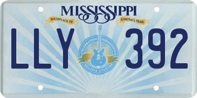 MS license plate LLY392