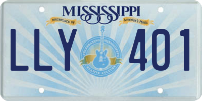 MS license plate LLY401