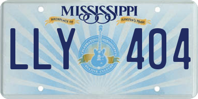 MS license plate LLY404