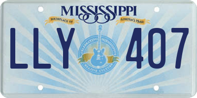 MS license plate LLY407