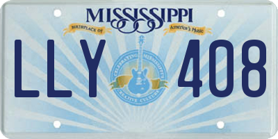 MS license plate LLY408