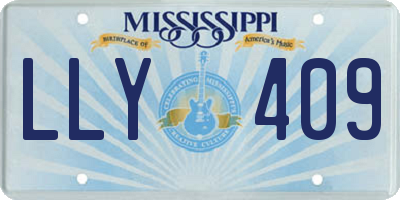 MS license plate LLY409