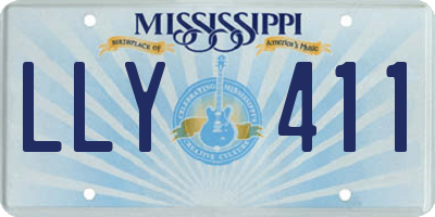 MS license plate LLY411