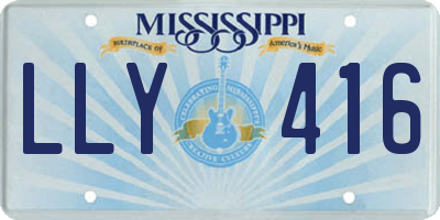 MS license plate LLY416