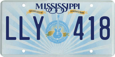 MS license plate LLY418