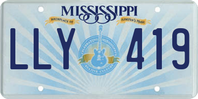 MS license plate LLY419