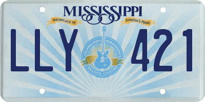 MS license plate LLY421