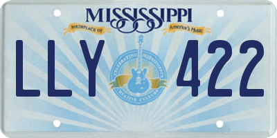 MS license plate LLY422