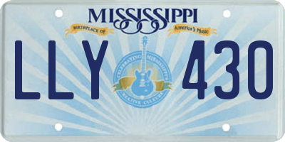 MS license plate LLY430