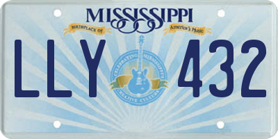 MS license plate LLY432