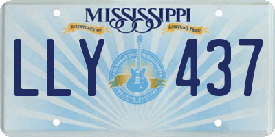 MS license plate LLY437