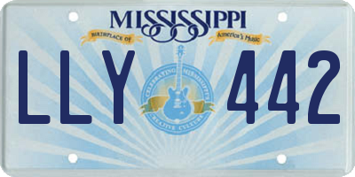 MS license plate LLY442