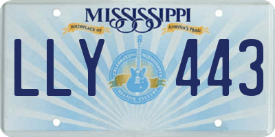 MS license plate LLY443
