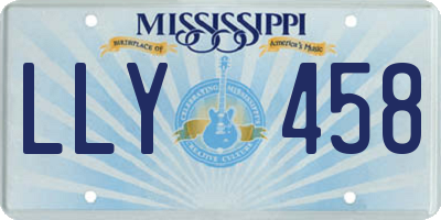 MS license plate LLY458