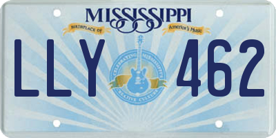 MS license plate LLY462
