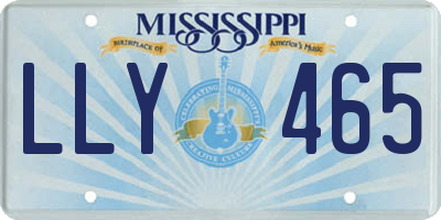 MS license plate LLY465