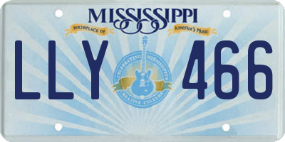 MS license plate LLY466