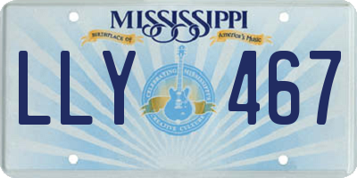 MS license plate LLY467