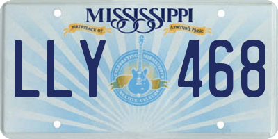 MS license plate LLY468