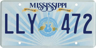 MS license plate LLY472