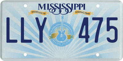 MS license plate LLY475
