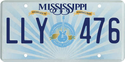 MS license plate LLY476