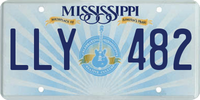 MS license plate LLY482