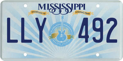 MS license plate LLY492