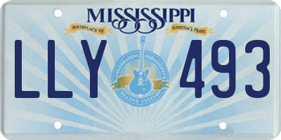 MS license plate LLY493
