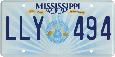 MS license plate LLY494
