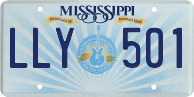 MS license plate LLY501