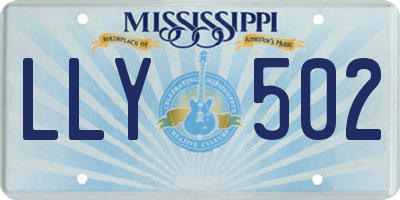 MS license plate LLY502