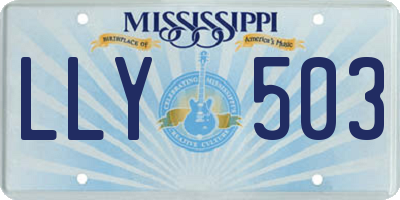 MS license plate LLY503