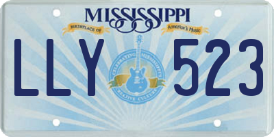 MS license plate LLY523