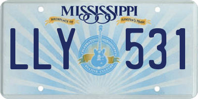 MS license plate LLY531