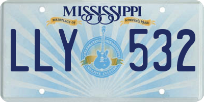 MS license plate LLY532