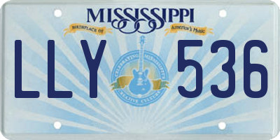 MS license plate LLY536