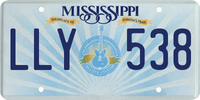 MS license plate LLY538