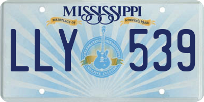 MS license plate LLY539