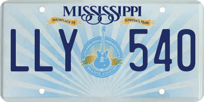 MS license plate LLY540