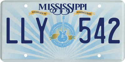 MS license plate LLY542