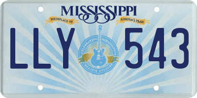 MS license plate LLY543