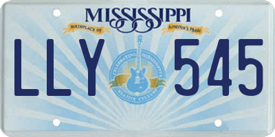 MS license plate LLY545